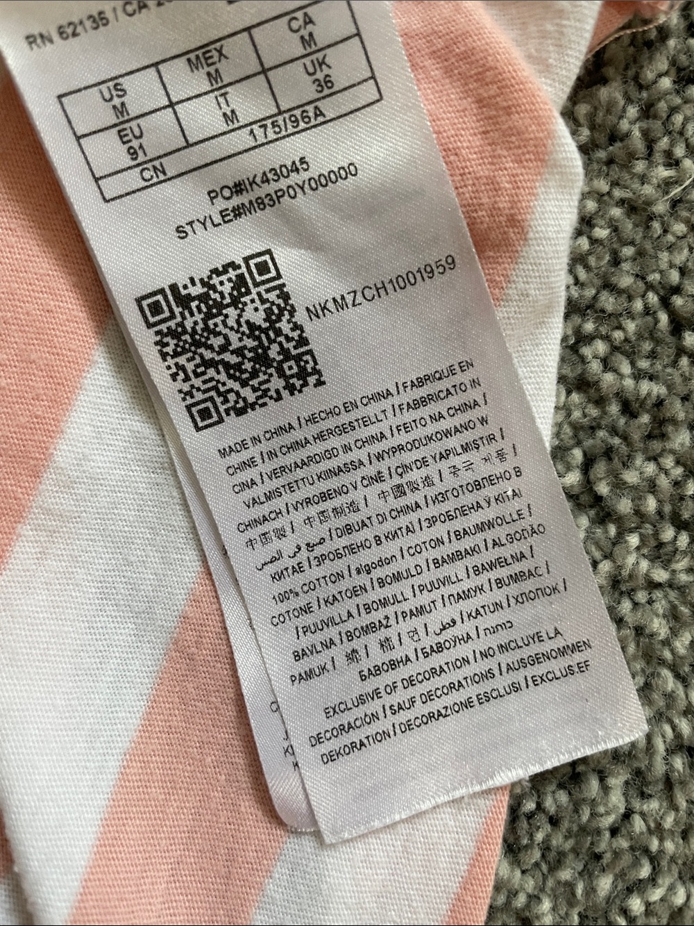 Guess Pink and White Striped Logo Tee - Picture 4 of 4